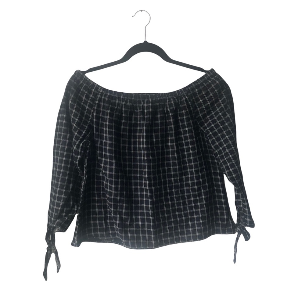 Madewell Blouse Black & White Plaid